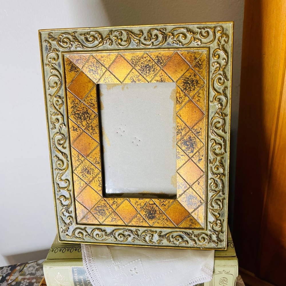 Y2K Tuscan Mom Home Decor Ornate Picture Frame Fits 3 x 4 1/2" Photo.